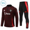 Manchester United Trainings Sweatshirt Quarter-zip 2024-25 Zwarte - Kids